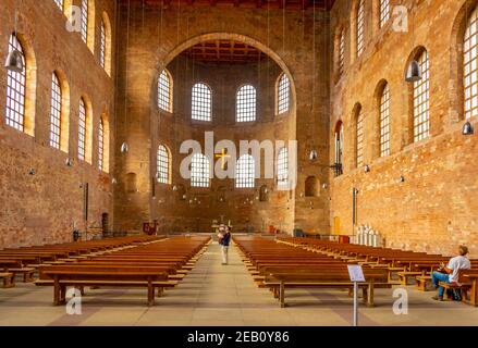 TRIER, GERMANY, AUGUST 14, 2018: Interior of the Constantin basilica in Trier, Germany Stock Photo