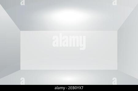 Volumetric white-gray studio, abstract background - illustration Stock Vector