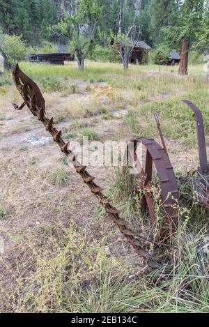 Horse drawn sickle bar mower Stock Photo