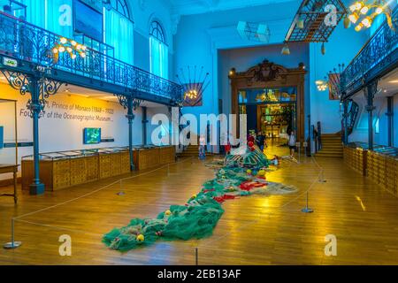 MONACO, MONACO, JUNE 14, 2017: View of interior of Musée océanographique de Monaco Stock Photo