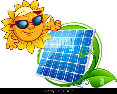 Solar Panel Mascot- A Cartoon Illustration of a Solar Panel Mascot ...