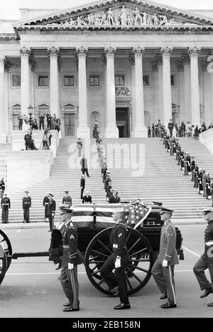 Former U.S. President Herbert Hoover's Casket, U.S. Capitol Building, Washington, D.C., USA, Warren K. Leffler, October 23, 1964 Stock Photo