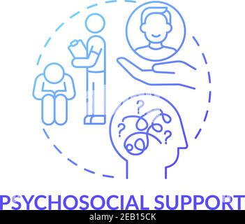 Psychological and social support concept icon Stock Vector