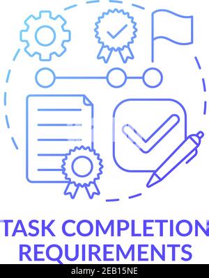 Test completion line icon, concept sign, outline vector illustration ...