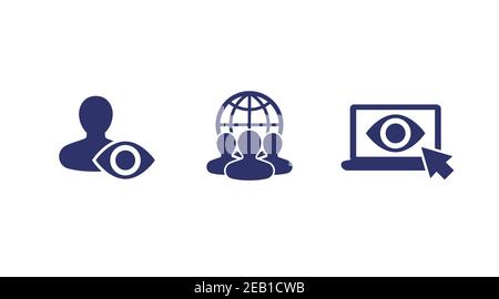 viewers, audience vector icons on white Stock Vector