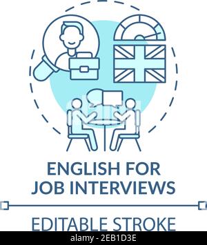 English for job interviews concept icon Stock Vector
