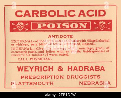 Carbolic Acid 1920 Stock Photo