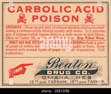 Carbolic Acid 1920 Stock Photo