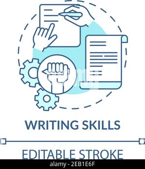 Writing skills concept icon Stock Vector