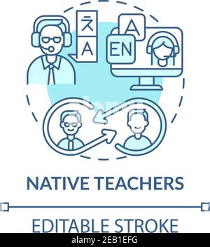 Native teachers concept icon Stock Vector