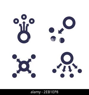 dispersion icons on white, vector Stock Vector
