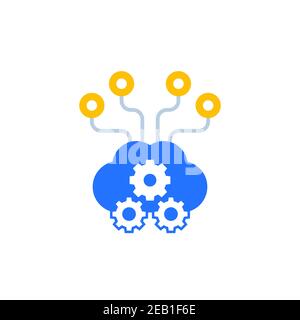 Edge computing icon for web, vector art Stock Vector