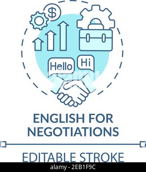English for negotiations concept icon Stock Vector