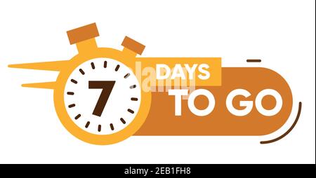 Seven Days Left Icon. 67Days To Go. Stock Vector