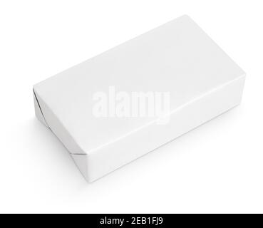 Spread butter wrap box package isolated on white background with clipping path Stock Photo