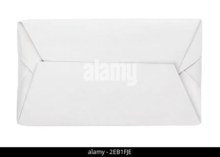 Top view of spread butter wrap box package isolated on white background with clipping path Stock Photo