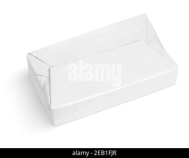 Spread butter wrap box package isolated on white background with clipping path Stock Photo