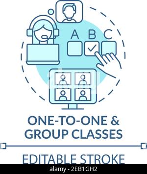 One-to-one and group classes concept icon Stock Vector Image & Art - Alamy