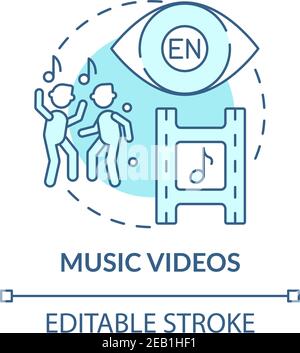Music videos concept icon Stock Vector