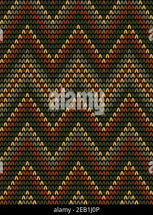 Knitted seamless pattern with green, yellow and brown colours for embroidery or interior design Stock Vector