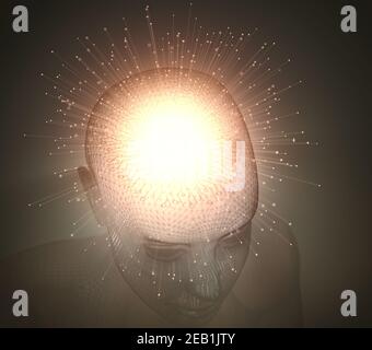 Human electronic brain printed circuit board or pcb design with ...