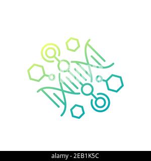 CRISPR and gene engineering line icon Stock Vector