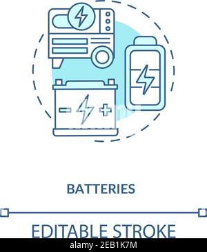 Storing energy on large scale for distribution concept icon Stock Vector