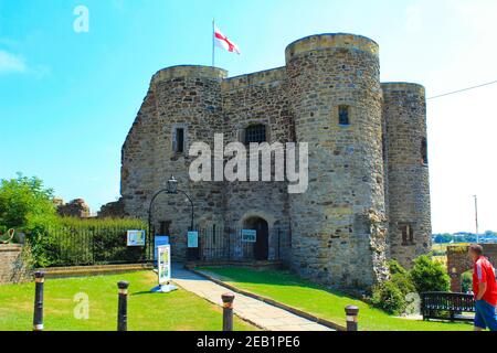 The Ypres Tower-This was originally called Baddings Tower and was built in the mid 13th century. It formed part of the town's medieval defences. UK Stock Photo