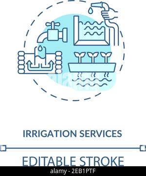 Irrigation system installation isolated concept vector illustration set ...