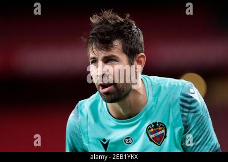 Bilbao, Basque Country, Spain. 11th Feb, 2021. COKE from Levante during the Copa del Rey semi-final game between Athletic Club and Levante at San Mames stadium. Credit: Edu Del Fresno/ZUMA Wire/Alamy Live News Stock Photo