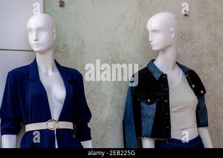 A female manikin showing the new fashion clothing Stock Photo