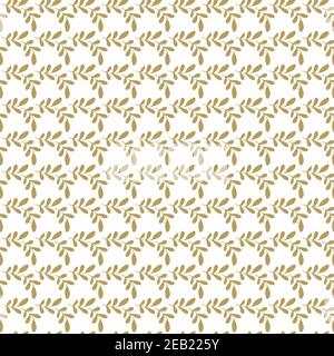 Spring seamless pattern with golden sprigs on white background. Vector stock illustration for fabric, textile, wallpaper, posters, paper. Fashion Stock Vector