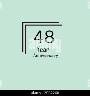 48 Anniversary celebration. Vector festive illustration. Stock Vector