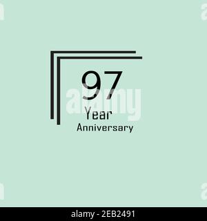 97 Anniversary celebration. Vector festive illustration. Stock Vector