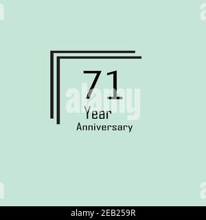 71 Anniversary Modern Stamp Seal for Birthday Wedding Party Stock Vector