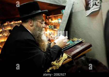 Lezajsk, POLAND - MARCH 5, 2018 : Anniversary of the death of Tzadik Elimelech Weissblum in Lezajsk Stock Photo