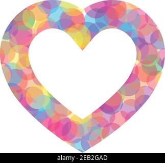 Colorful heart outline. Vector illustration of multicolored dot mosaic. Symbol of love. Stock Vector