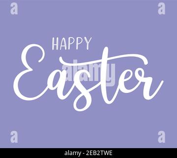 Hand drawn HAPPY EASTER quote as logo. Lettering for greeting card, ad, promotion, poster, flyer, banner. Stock Vector
