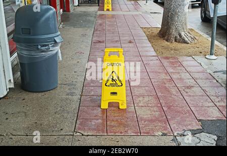 Caution Wet Floor Sign Stock Photo