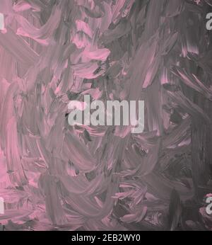 Handmade pink pastel on black acrylic color texture abstract background. Taken from original artwork. Stock Photo