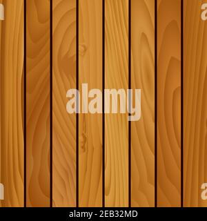 Wooden texture of dark brown vertical boards. For natural background design Stock Vector