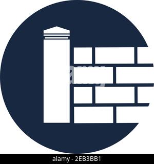 Brick Building logo design vector, Brickwork simple modern logo template, Emblem, Design Concept, Creative Symbol, Icon Stock Vector