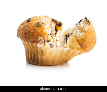 Vanilla muffins. Sweet cupcakes isolated on white background. Stock Photo
