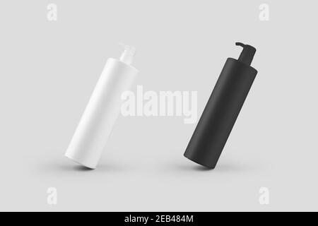 Download Mockup Of A White Plastic Bottle With A Pump For Gel Lotion Isolated On Background For Advertising In A Pharmacy Template Of Tall Matte Jar With A Stock Photo Alamy