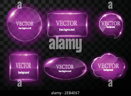 Glass vector button plane. Easy editable background Stock Vector