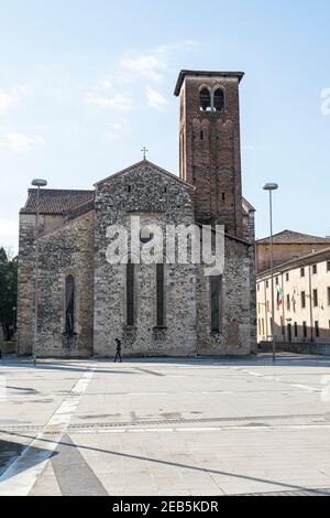 Udine, Italy. February 11, 2020.  Outside view of the ancient church of St. Francis in the city center Stock Photo