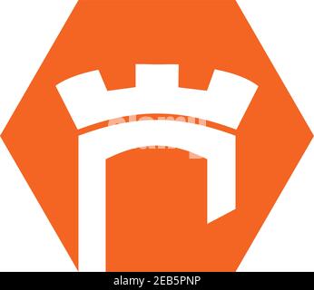 Castle vector illustration icon Logo Template design Stock Vector