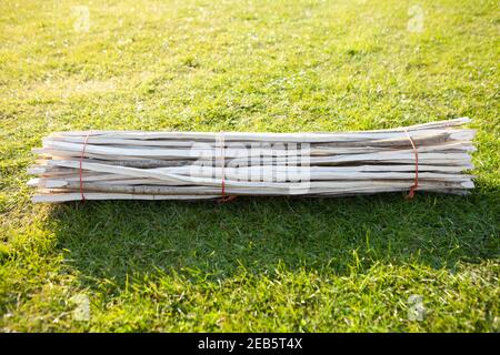 Traditional thatching tools and products Stock Photo