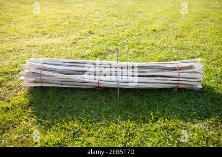 Traditional thatching tools and products Stock Photo