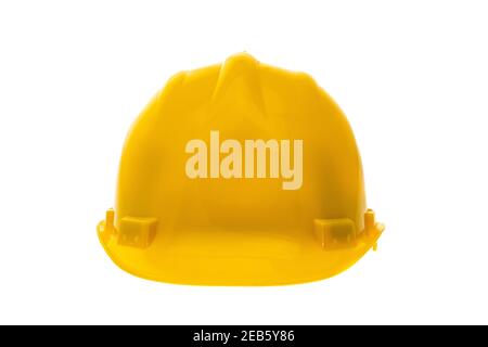 Yellow construction hard hat - white background Stock Photo